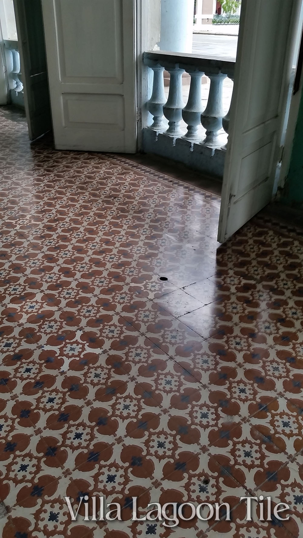 Antique Cuban tile floor in Cienfuegos, Cuba