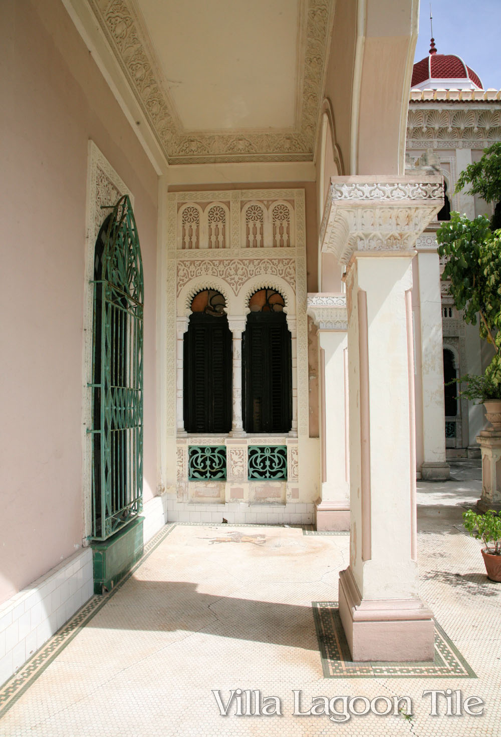 Punta Palace in Cienfuegos, Cuba porch on a beautiful day.