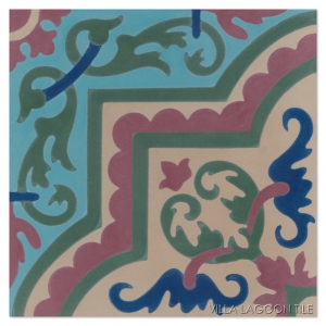 A single tile of Cuban pattern Habanero in authentic colors